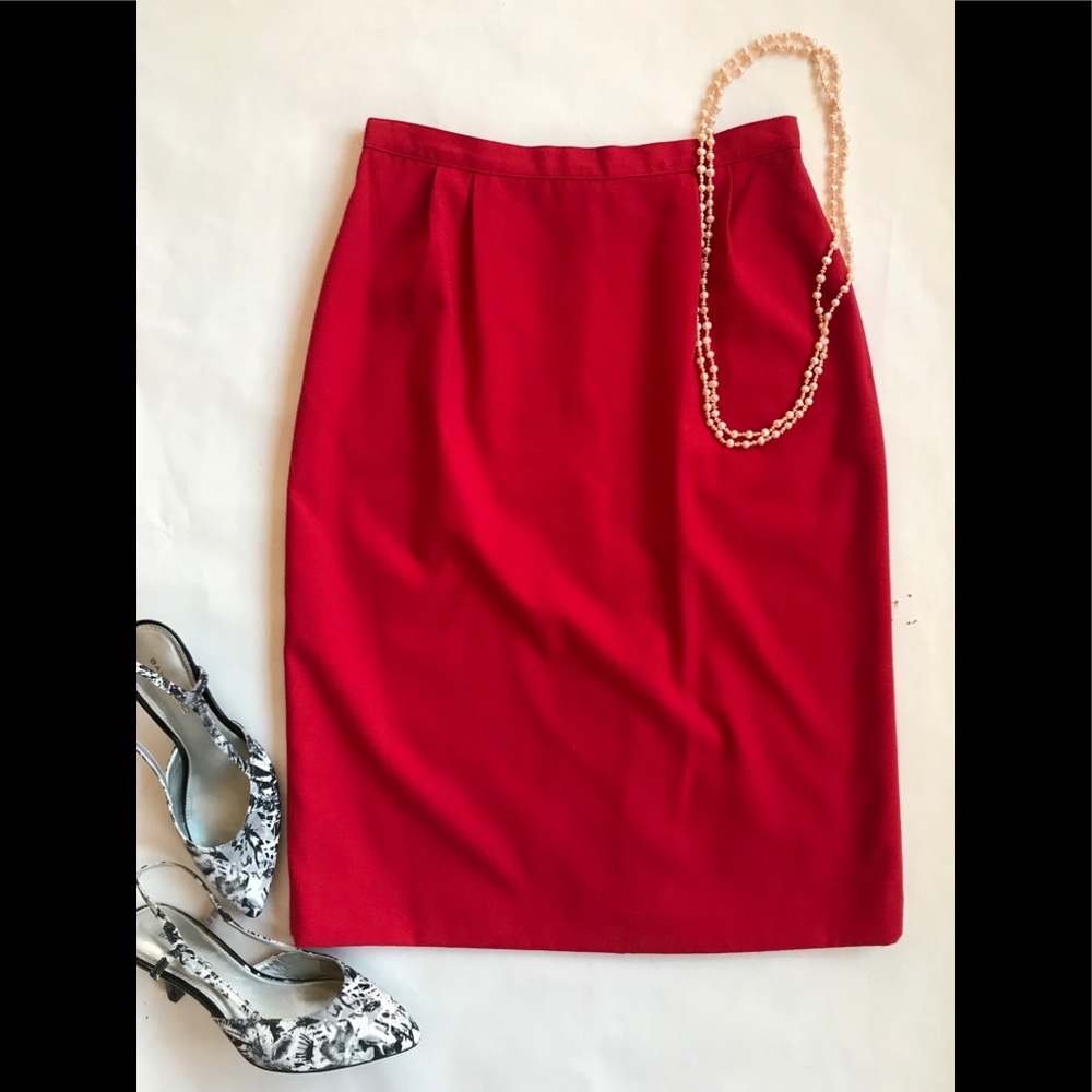 Vintage High Waist Red Skirt